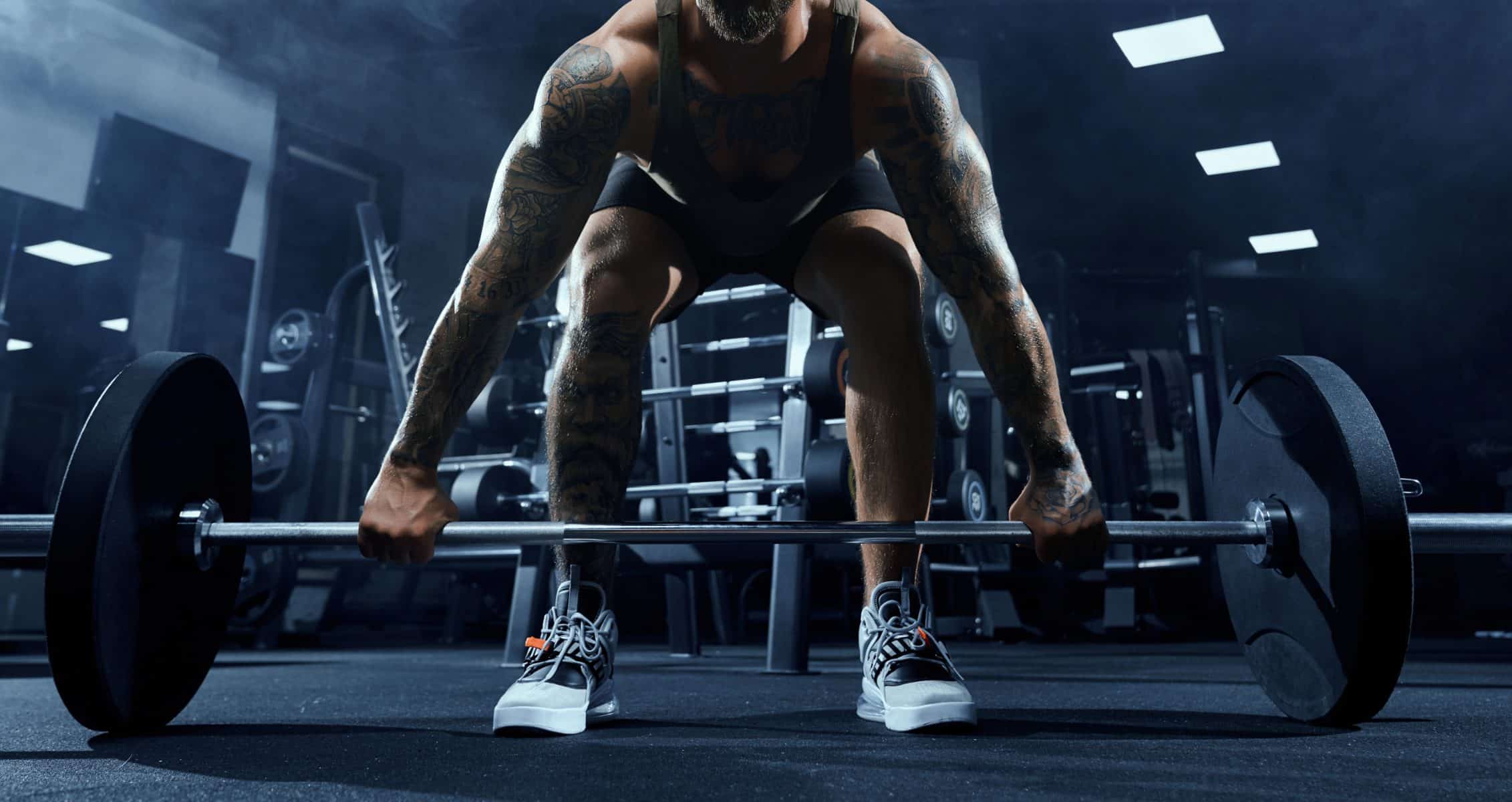 Athlete deadlifting in the gym